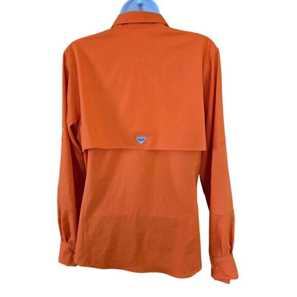 Columbia Womens Omni-Shade Long Sleeve NCAA Orange with Florida Gator logo - Picture 2 of 7